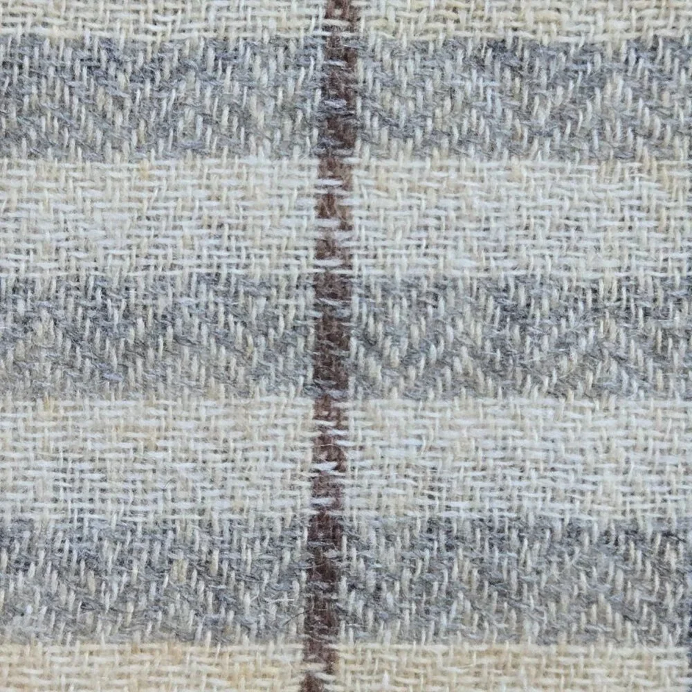 NWOT Cashmere Scarf Tan Plaid Nepal Open Weave Detail at Ends